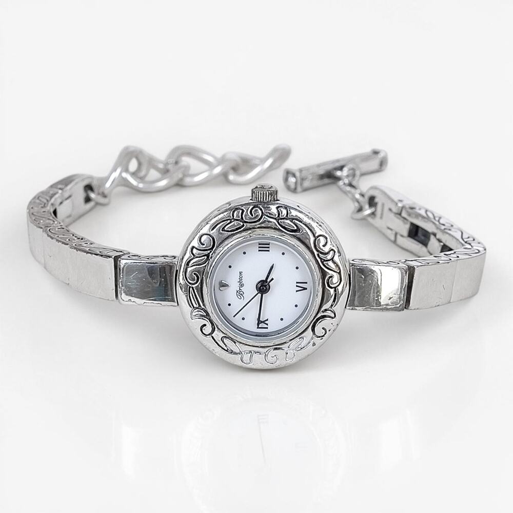 Vintage Brighton Kennewick Ladies Watch Toggle Clasp Silver Quartz New Battery